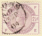 GB QV 1884 2.5d LILAC  FE  SG190 GU + CDS
