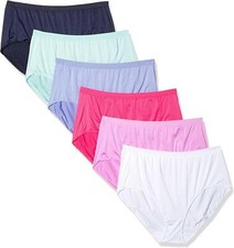 Hanes 281482 Women's Ultra Light Brief Panties 6 Pack, Assorted, 7