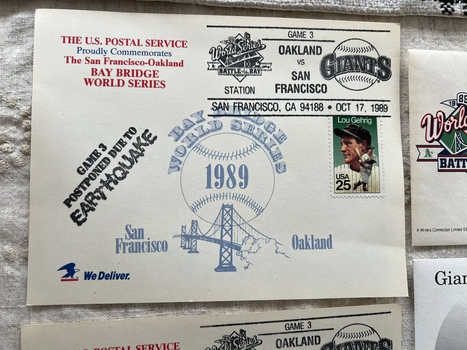 Lote de 6: Postales Serie Mundial 1989, Sobre, All-Star y 1990 Giants Padres Foto 3 de 4