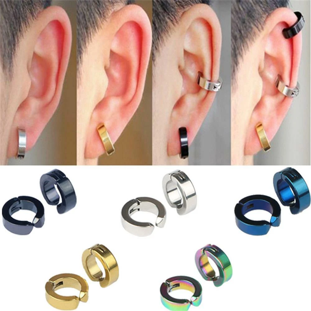 ORAZIO 4 Pairs Stainless Steel Fake Hoop Earrings India  Ubuy