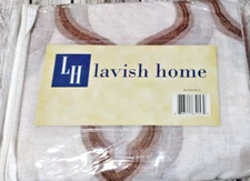 Lavish Home Curtain Panel, Grommet, brown / taupe, 54"x84" ea. Semi sheer,