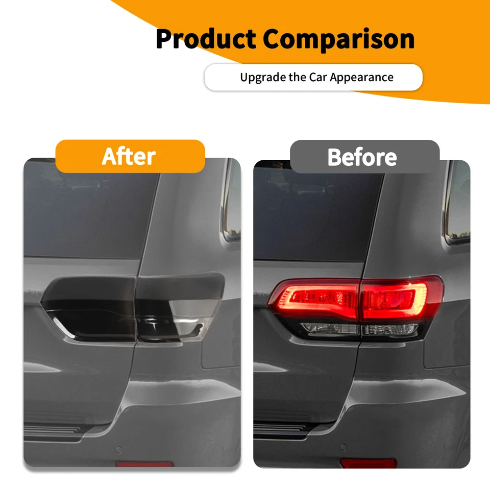 7x Cubiertas de luz trasera trasera ennegrecida para Jeep Grand Cherokee 14-20 Foto 2 de 4