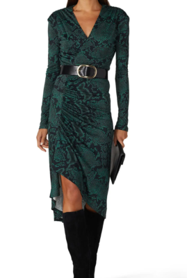 Atlein Women's Green Snake Print Long Sleeve Dress Size 40 $875 | eBay