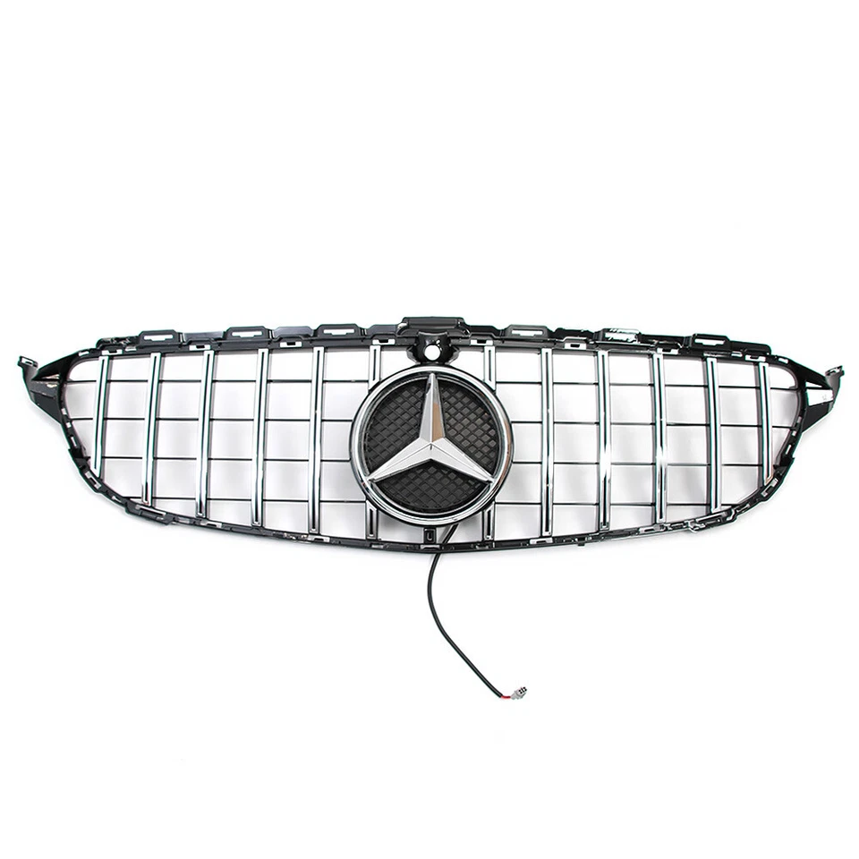 Front Grille For Mercedes Benz W205 C-Class C300 Grill W/LED Emblem 2015-2018 - Image 2 of 4