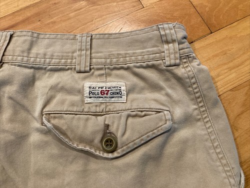 POLO 67 Chino Ralph Lauren Cargo Classic Khaki Tan Military Shorts Mens 34 x 11 - Picture 6 of 12