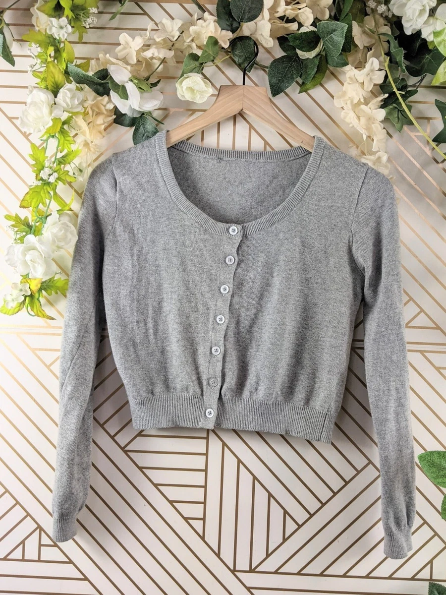 Grey button up sweater top