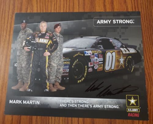 Mark Martin Autographed US Army NASCAR Hall of Fame 8x10 Photo - Picture 1 of 2