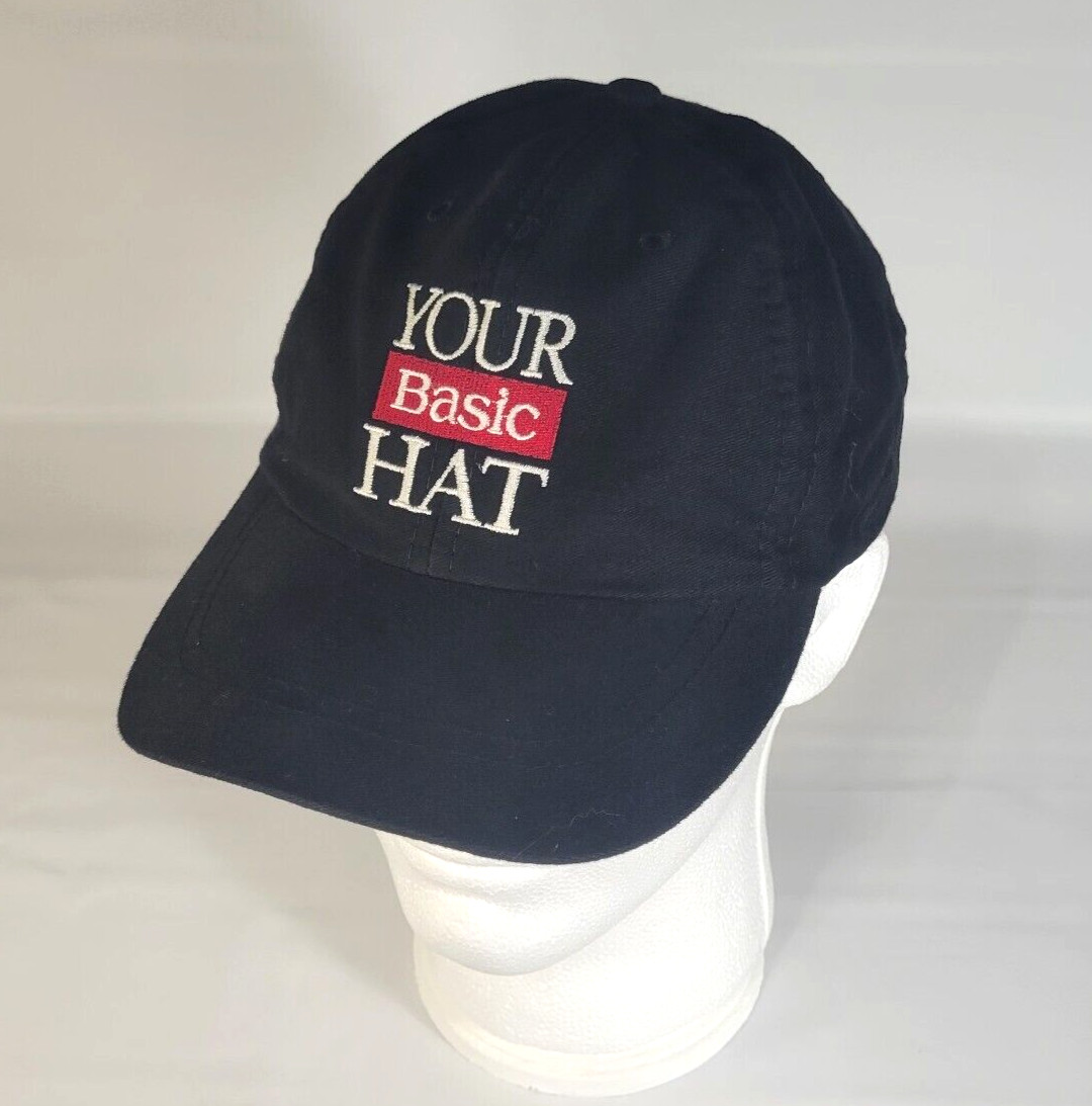 VTG 1994 Your Basic Hat Black Cap Hat Adjustable … - image 1