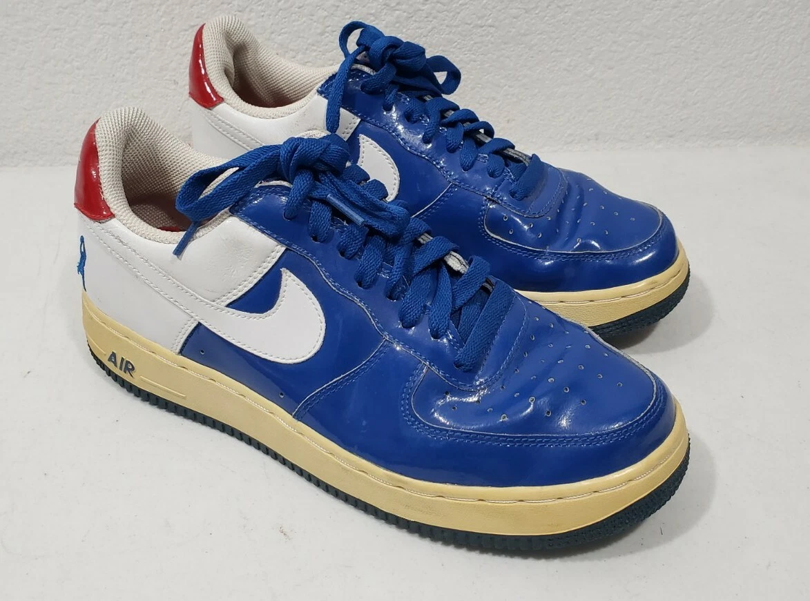 Nike Air Force 1 Sheed Low Rasheed Blue Jay White Red 306347-411 Men's Sz 8.5