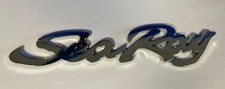 SeaRay Boat Nameplate Emblem-Silver Chrome