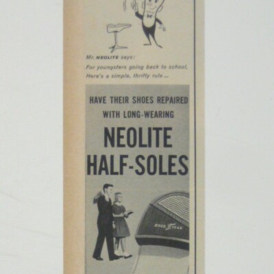 Vintage Goodyear Neolite Half-Soles Shoe Repair Print Advertisement 1959