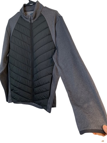 PGA Tour Mens Water Repellent Sweater Jacket Caviar Heather Medium NWT 8391 - Picture 8 of 11
