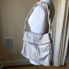VINTAGE genuine gray snakeskin shoulder bag