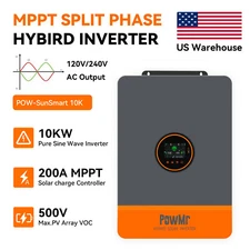PowMr 10kW hybrid Solar Inverter 10kw 120/240VAC 200A MPPT for Lithium battery