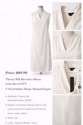 theory white silk dress Slip Dress in Relaxed Silk | Women's Tops