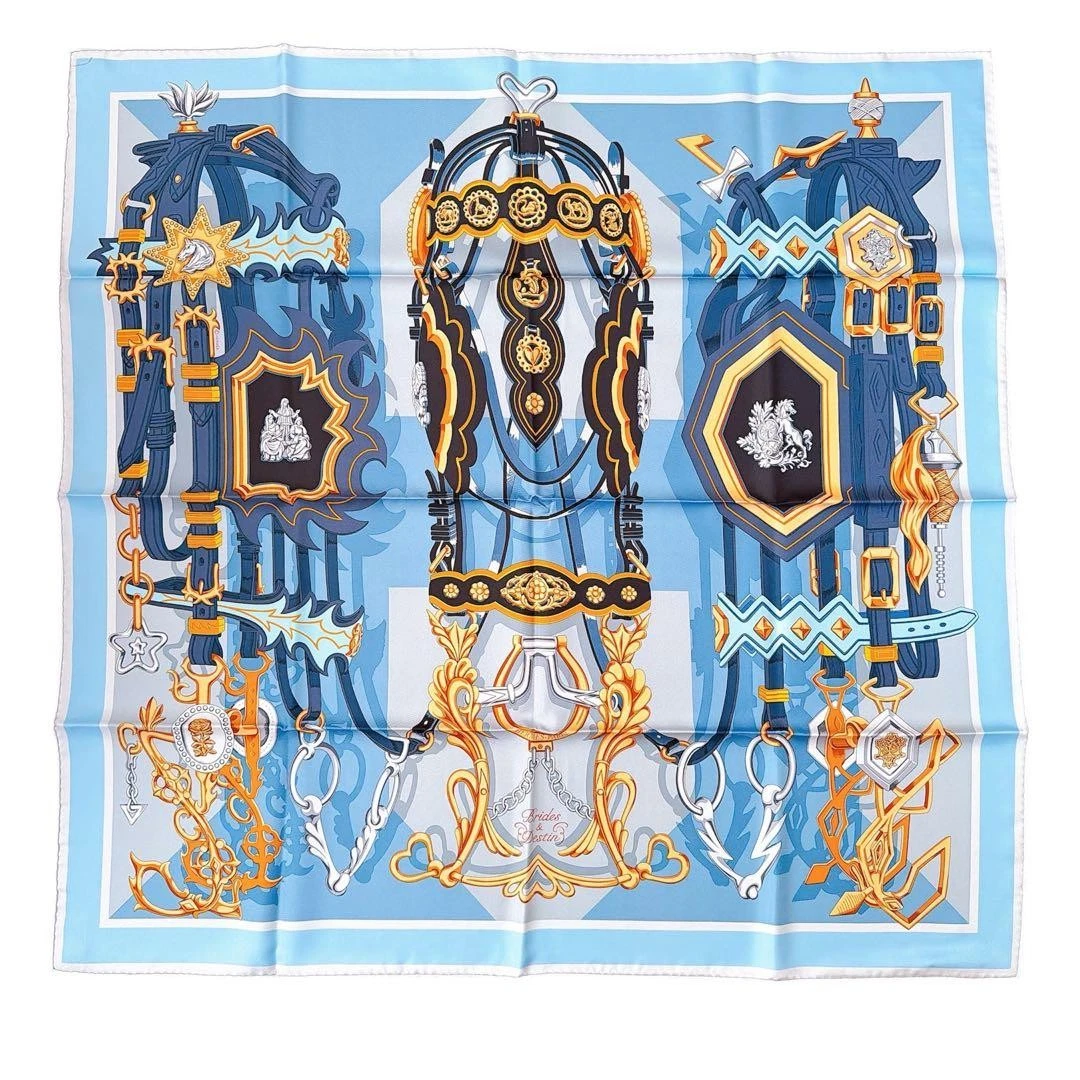 Hermes — HERMES Carre 90 Silk Scarf Cute Bride Multicolor 35in New w/Box SR1659