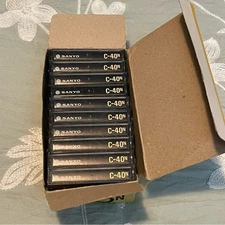 Vintage 10 Pack Sanyo Mini Cassette Tape C 40N 40 Min Sealed Made in Japan