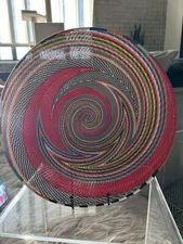 South African Zulu Woven Telephone Wire Basket 12 Color Spiral Design, 14.5 inch