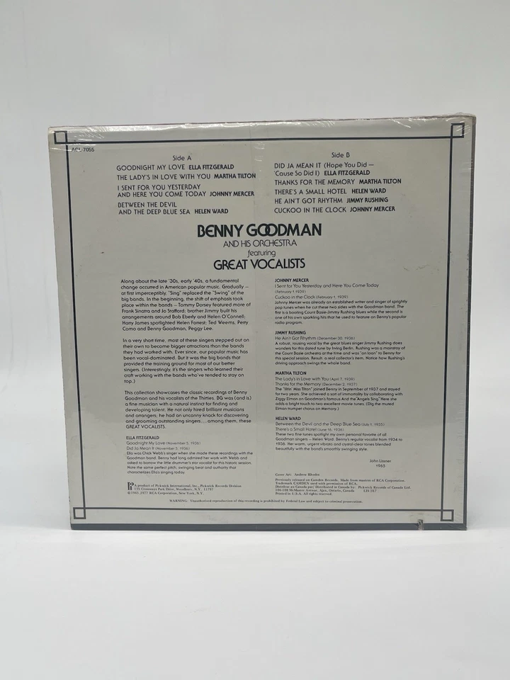 NEW SEALED BENNY GOODMAN & HIS ORCHESTRA LP VINYL RECORD PICKWICK - Image 2 of 2