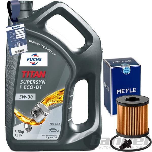 Meyle ÖLfilter+Fuchs 5W30 ÖL Passend FüR Ford C-B MAX Fiesta 5 Focus 3 Kuga 3-image
