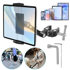 Microphone Stand Tablet Phone Holder for 4.7-12.9" iPad iPhone Samsung Tab Mount