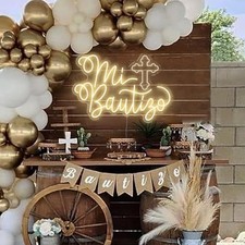 Mi Bautizo Neon Sign,Spanish My Christening, Christening Party color 1