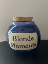 Tumbleweed Pottery Jar “BLONDE MOMENTS” white and Cream with Cork