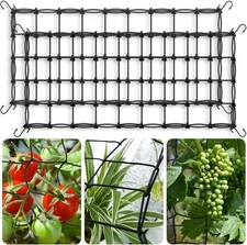 Grow Tent Trellis Netting 2x4', 2 Pack Heavy-Duty Elastic Plant Net with Stee...