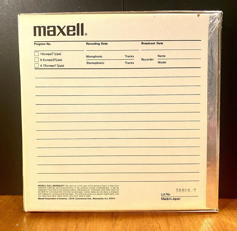 Ifno Box Maxell LN 25-120 Sound Recording Reel To Reel Only - NO TAPE. NOS Open ...
