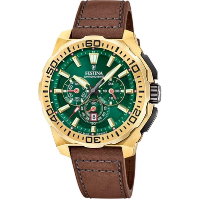 Montre Festina Chrono Bike F207282 pour homme, cadran marron et vert, 45,5 mm - Photo 1/4