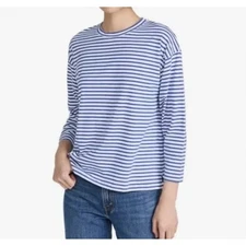 AYR French Fry Tee Shirt Blue White Stripe Cotton