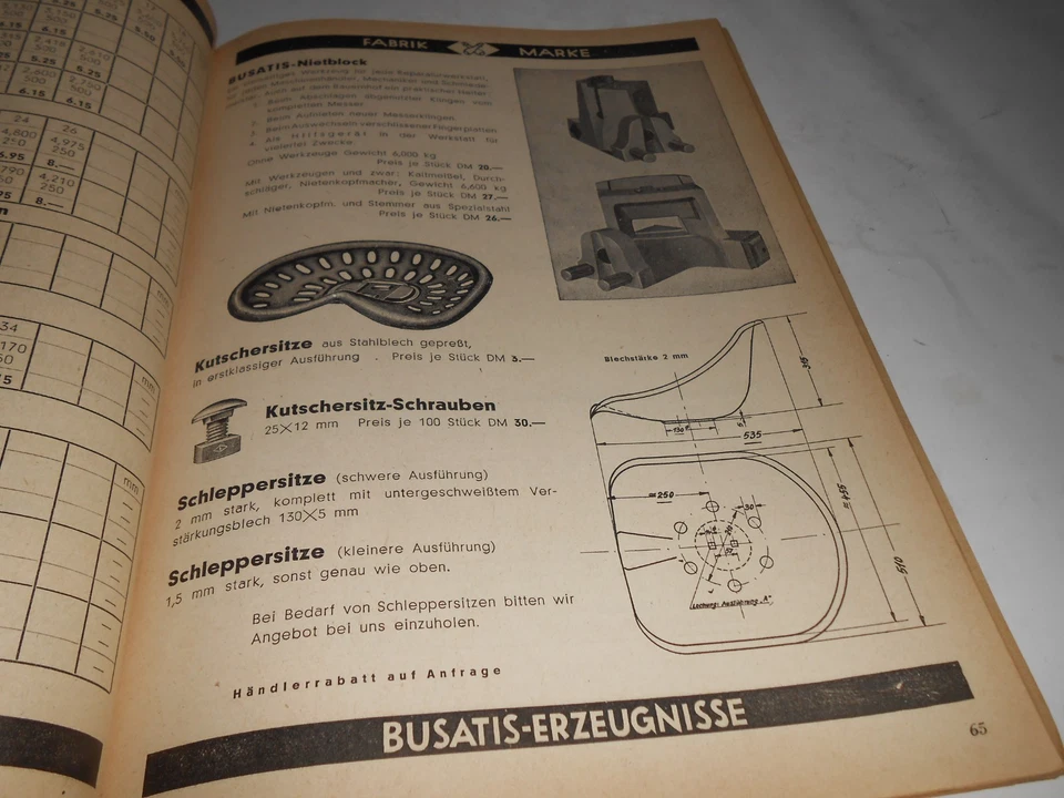 Ersatzteilkatalog BUSATIS Landmaschinenteile von 1951 - Bild 3 von 4