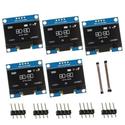 5 Pack 1.3 inch OLED IIC Display Module 128x64 Pixel Mini Self-Luminous Displ...