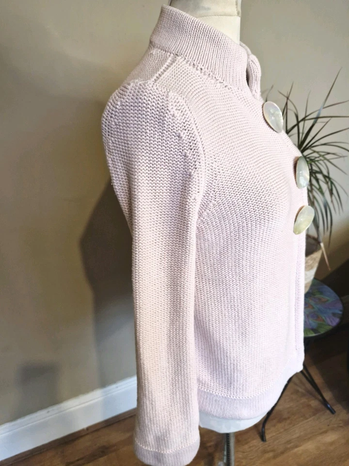 Ronit Zilkha Pale Pink  Cardigan With Mother Of Pearl Buttons M - Image 2 of 4