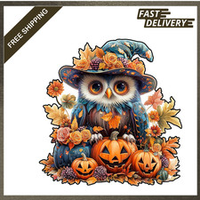 Wooden Puzzle for Adults Halloween Owl Shape 100 Pieces Family Gift Set