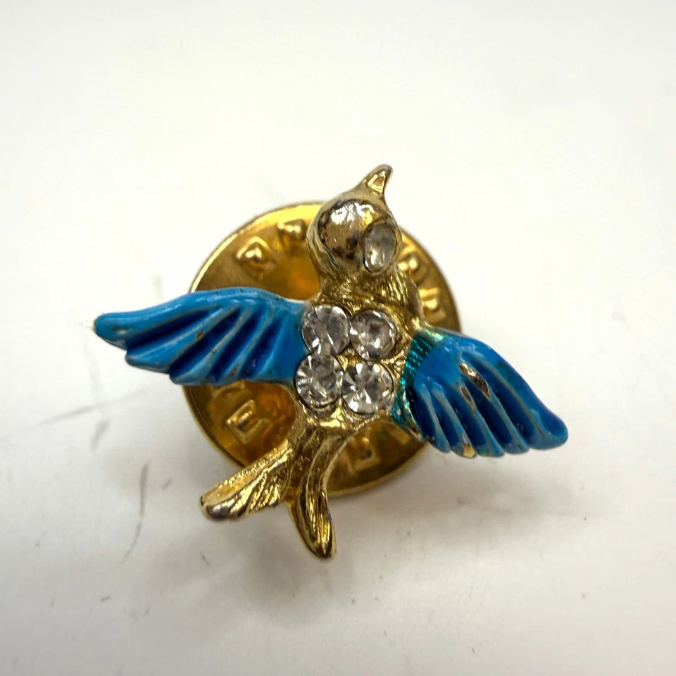 Prendedor de solapa con racimo de diamantes de imitación Bluebird tono dorado joyería de moda 3/4 pulgadas H Foto 3 de 4