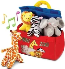 Baby Toddler Toy Zoo Animals Talking Plush with Carrier