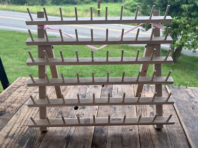 Wooden 60 Spool Thread Holder Organizer Rack Easel Stand / Wall Hang | eBay