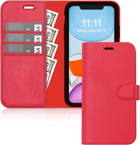 For iPhone 16 15 14 13 12 11 XR Pro Max Plus Leather Flip Wallet Case Card Cover - Picture 14 of 22