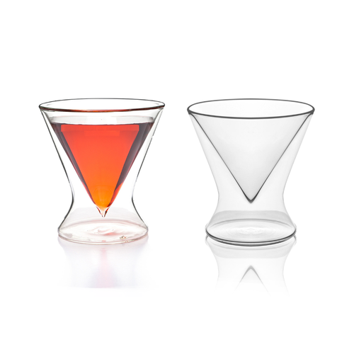 Double Walled Ring Base Stemless Martini Glasses - Set of 4 - Picture 13 of 15