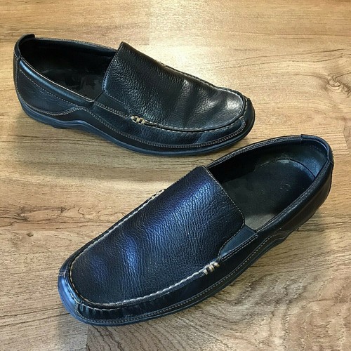 Cole Haan Black Pebbled Leather Slip On 