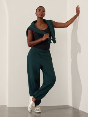 ATHLETA Forever Fleece High Rise Jogger  S Small | Cypress #891669 NEW