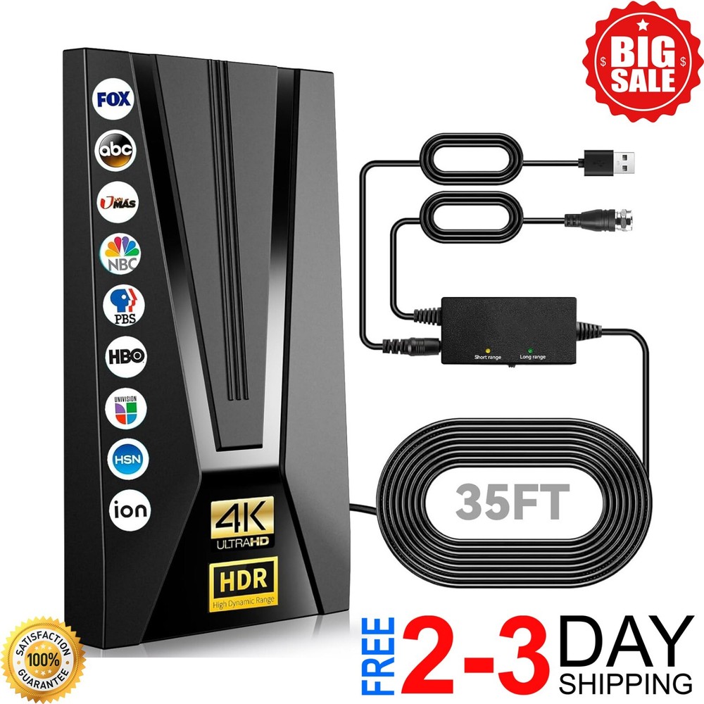 2024 Upgraded HD TV Antenna, 980+ Miles Range Indoor Outdoor Digital TV Antenna