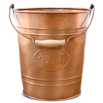 Autumn Alley Copper Tone Metal Farmhouse Trash Can | 7L, 2 Gallon Trash Can