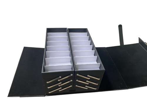 Vetrina organizer scatola nera per 64 paia occhiali da vista occhiali da sole materiale PU - Foto 6 di 24