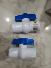 2pc 3/4 Inch PVC Slip Ball Valve s40  Blue Handle proline 107 634 np 