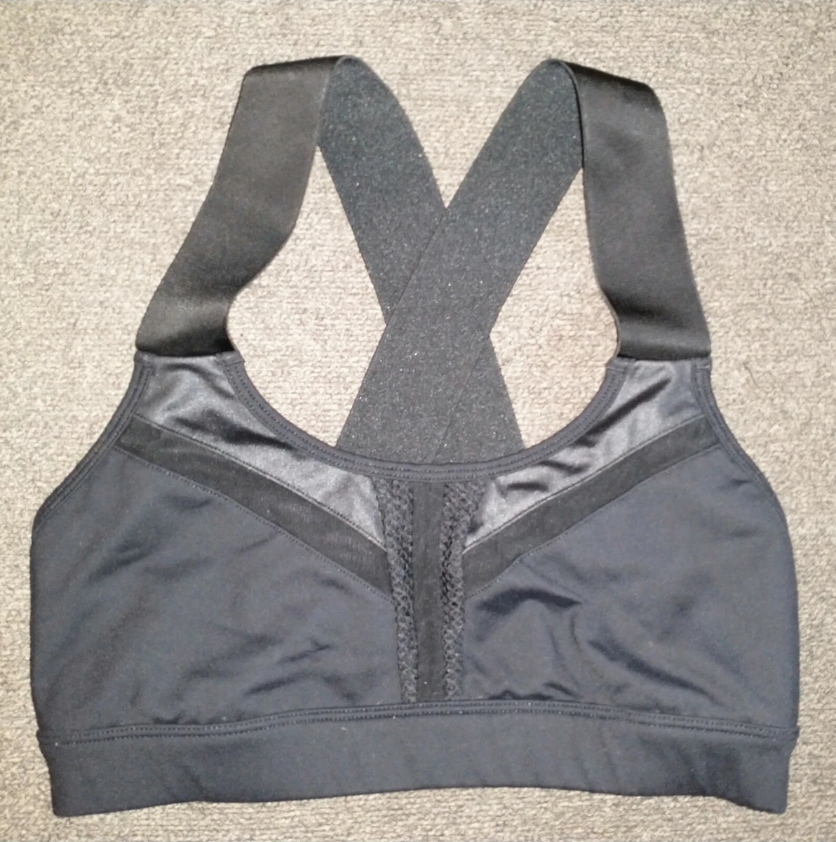 Alo Yoga Womens Equalize Sports Bra Black Size Small S Mesh Crossback .