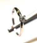 18k white gold .20ct SI2 K princess diamond engagement ring 1.8g estate vintage — photo 4