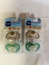 2 Packs of 2 - MAM Night Pacifier, 6-16 Months, Unisex