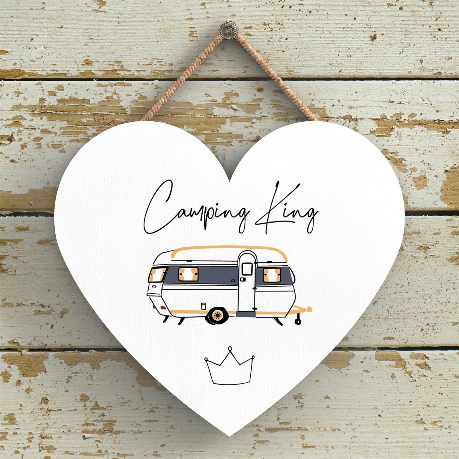 CAMPING KING CAMPER CARAVAN CAMPING THEMED HANGING PLAQUE